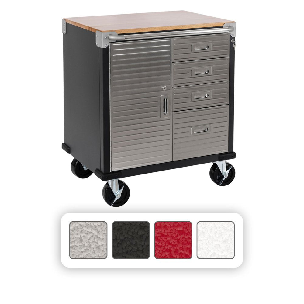 Seville Classics® UltraHD® 4-Drawer Rolling Cabinet, 28" W x 25" D x 34.5" H