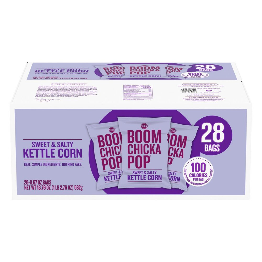 Angie's Boom Chicka Pop Sweet & Salty Kettle Corn Popcorn, 0.67 oz., 28 pk.