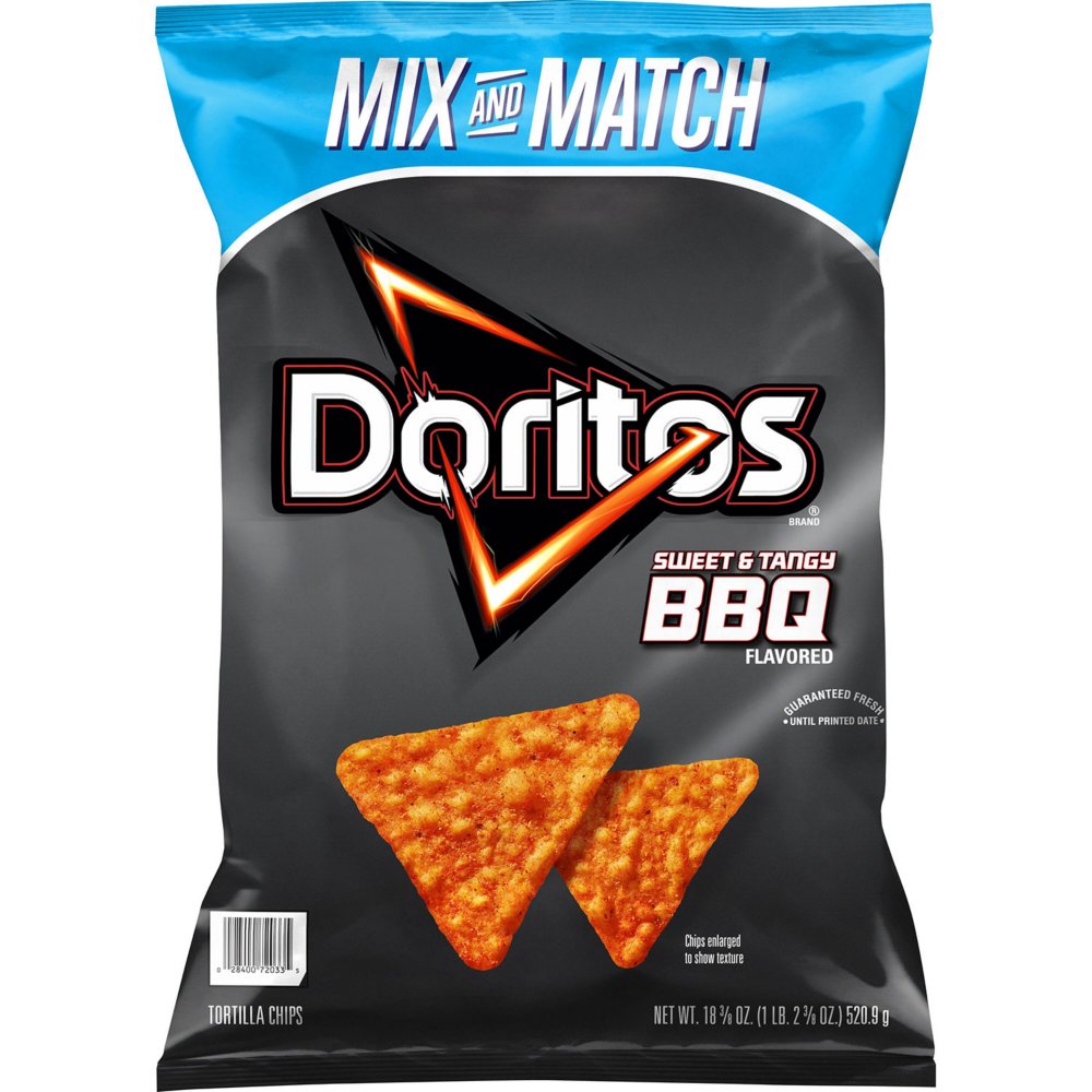 Doritos Sweet & Tangy BBQ Flavored Tortilla Chips, 18.375 oz. (Pack of 2)