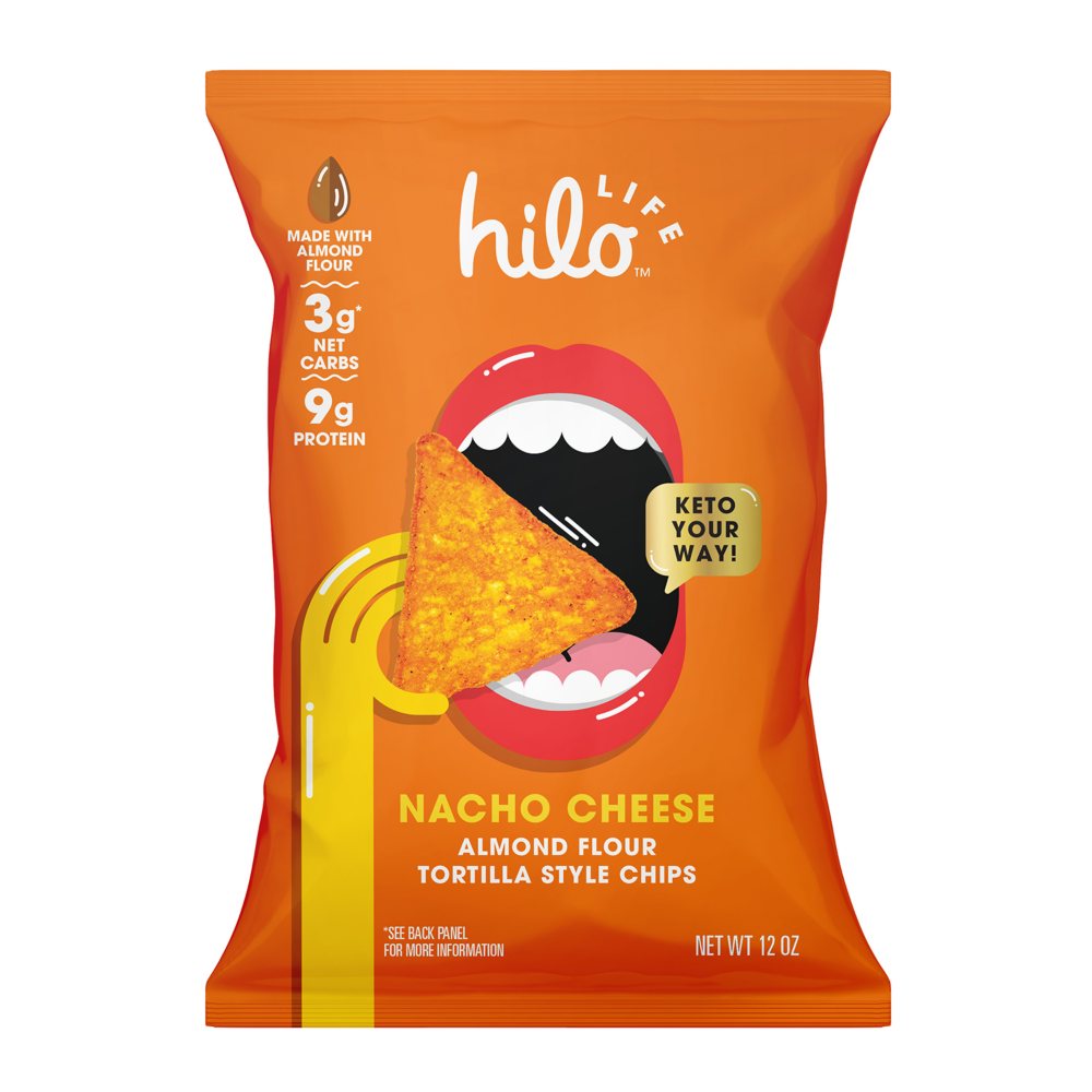 Hilo Life Almond Flour Nacho Cheese Tortilla Style Chips, 12 oz.