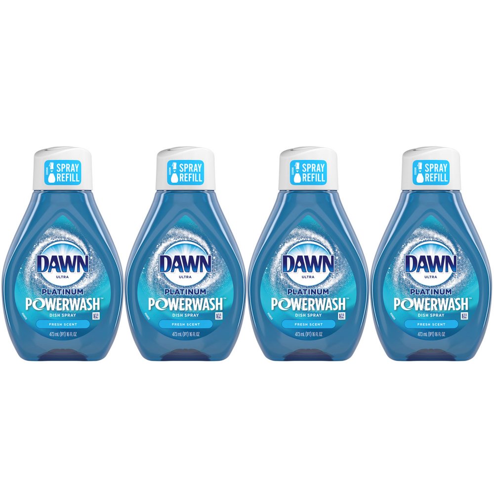 Dawn Platinum Powerwash Dish Soap Spray Refill, Fresh Scent 16 fl. oz., 4 ct.