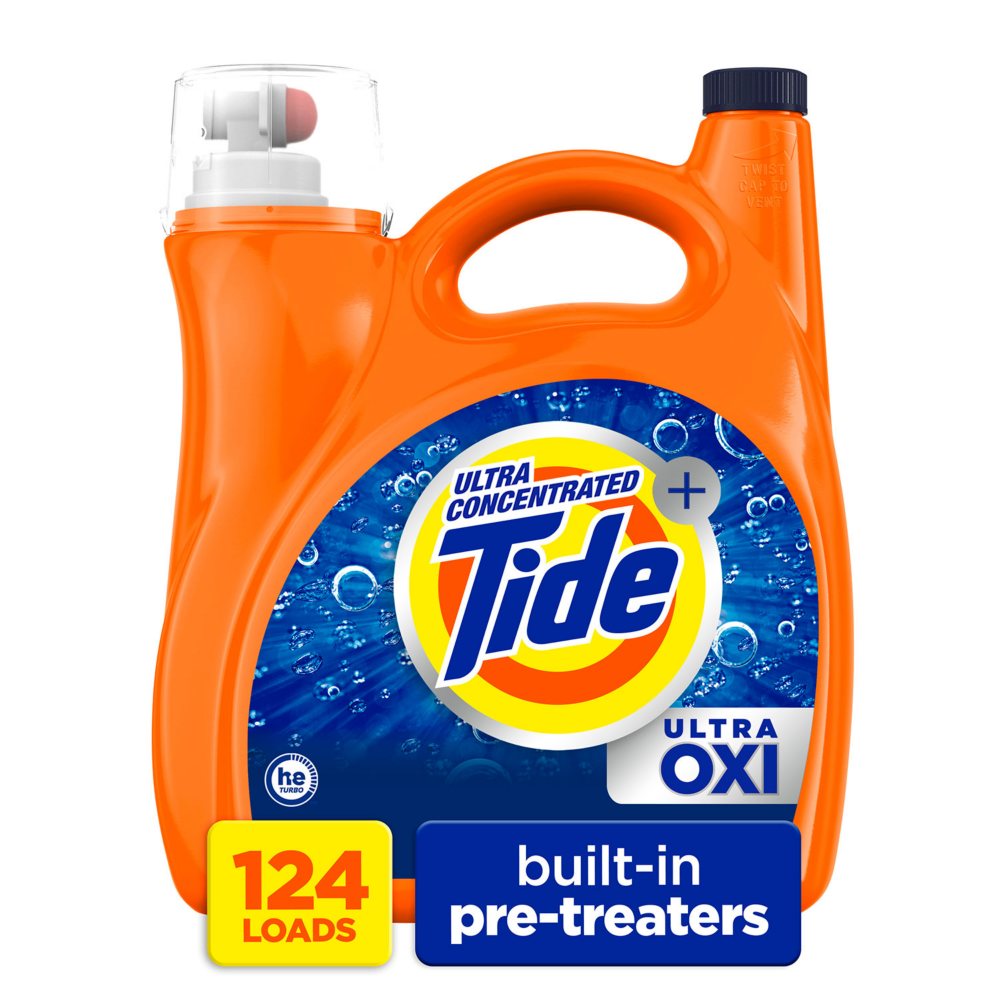 Tide Ultra Oxi Liquid Laundry Detergent, Fresh, 159 fl. oz., 124 loads