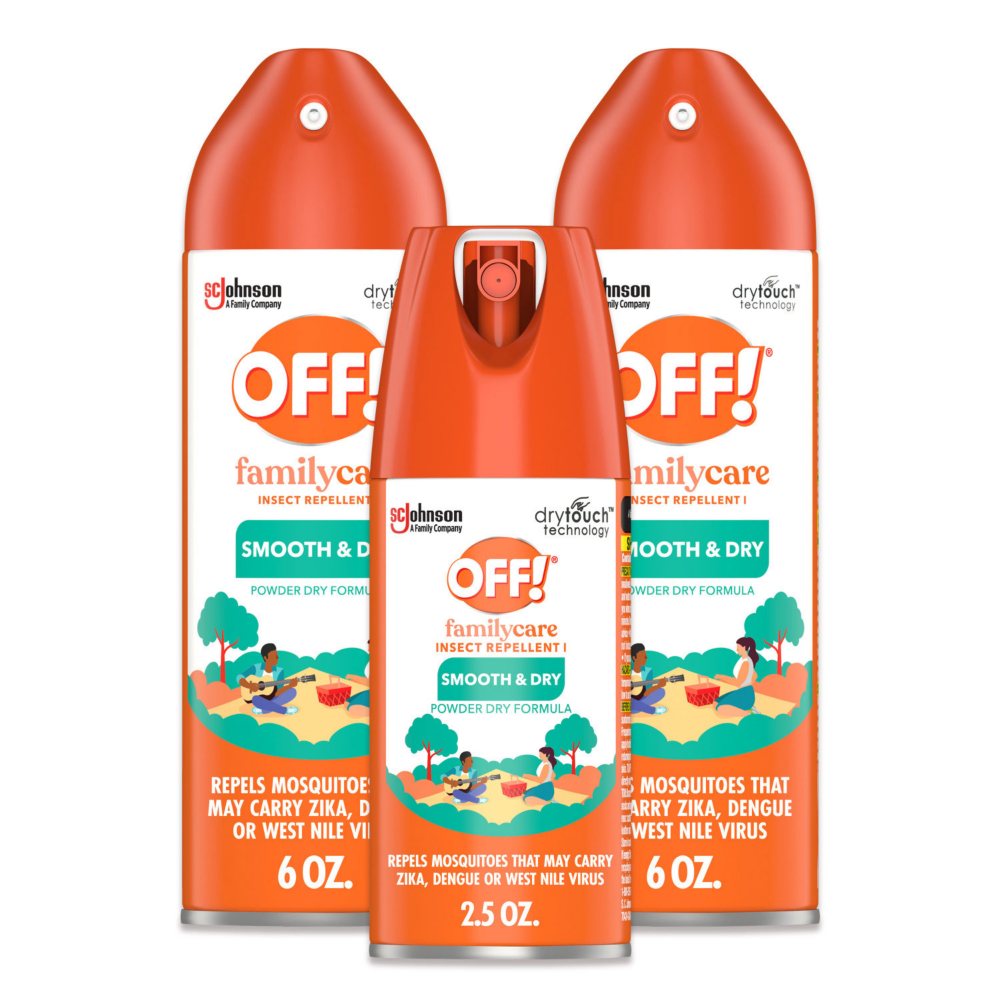 OFF Family Care Mosquito Repellent Smooth and Dry 2 x 6oz and 2.5oz