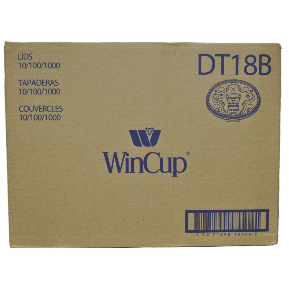 WinCup Plastic Lids for 12-24 oz. Foam Cups, Tear Tab + Straw Slot 1000 ct.
