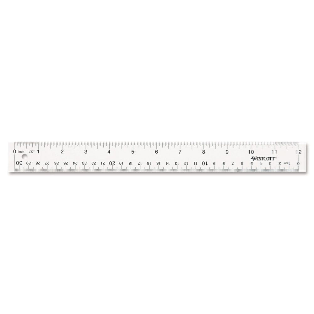 Westcott See Through Acrylic Ruler, 12", Clear