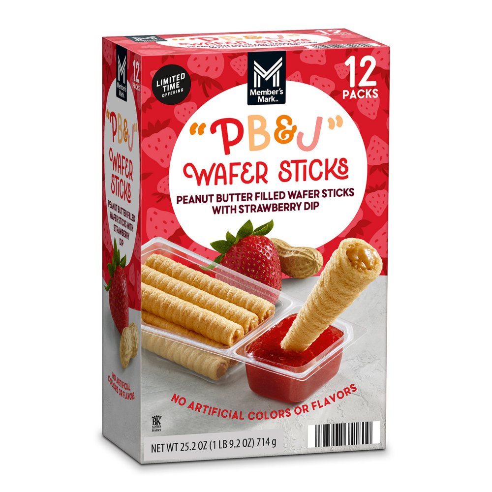 Member's Mark Peanut Butter & Jelly Wafer Sticks, 2.1 oz., 12 pk.