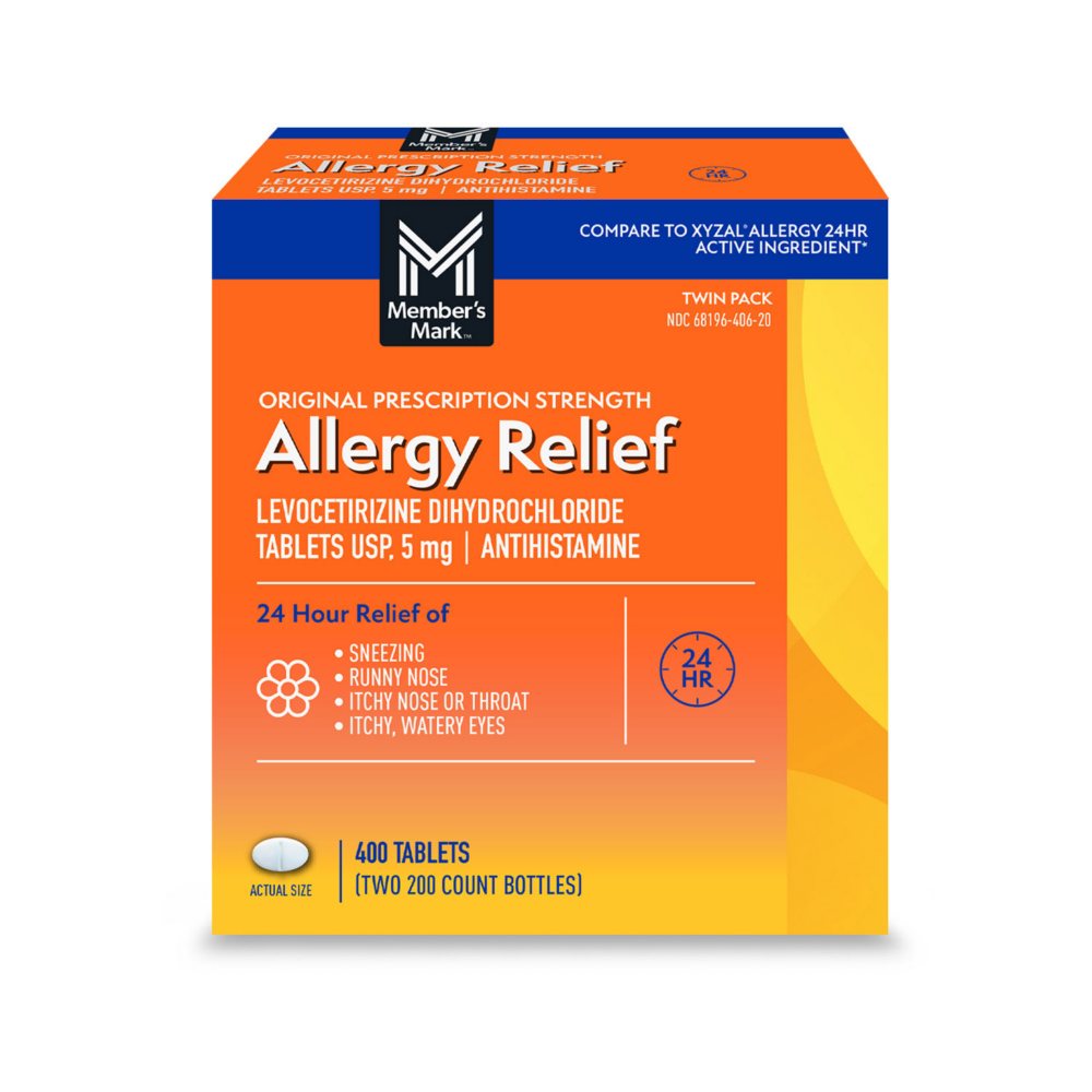 Member's Mark Levocetirizine Tablets, 5 mg, 400 ct.