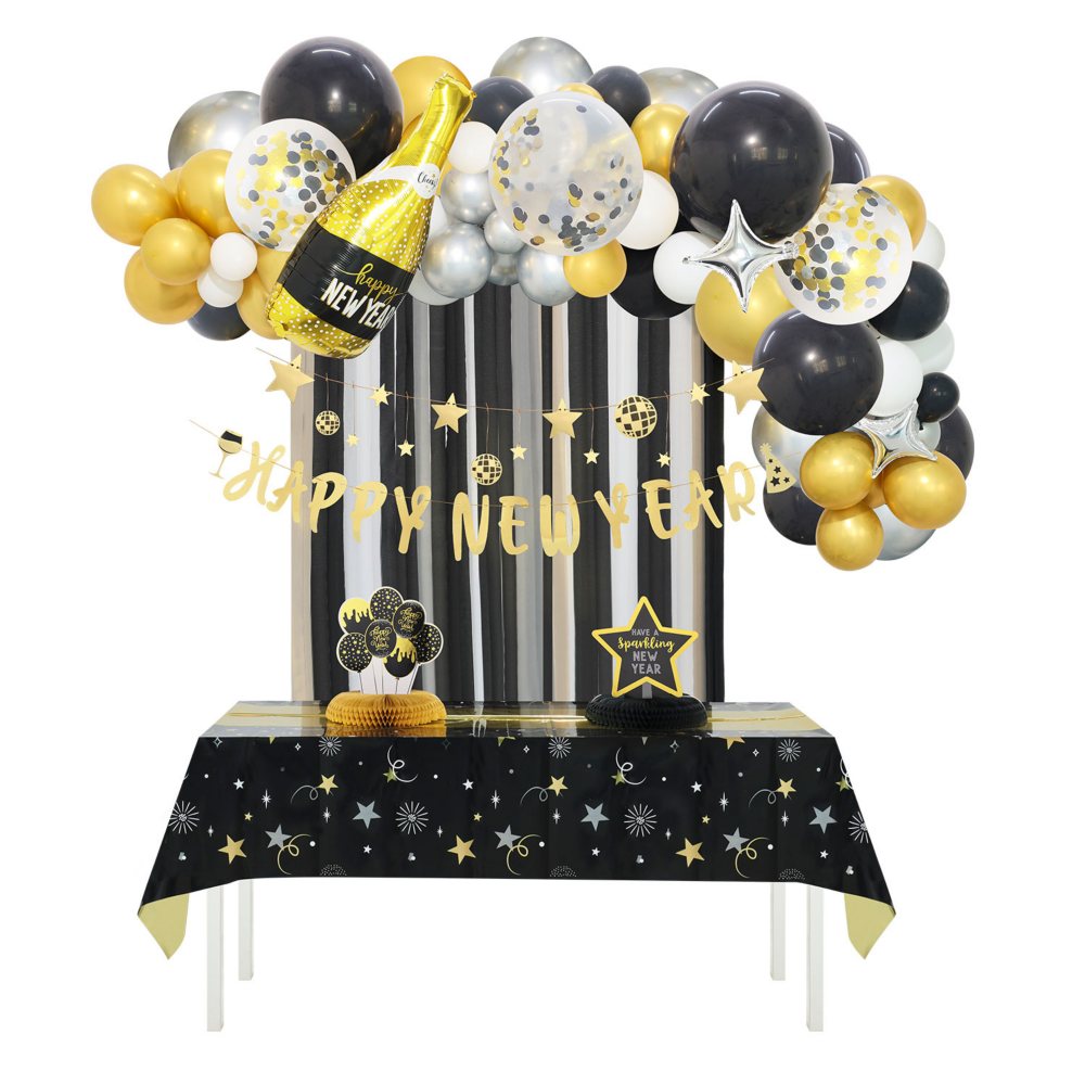 Happy New Year Party Kit Celebration Theme Party Decoration Bundle, 105 pcs.