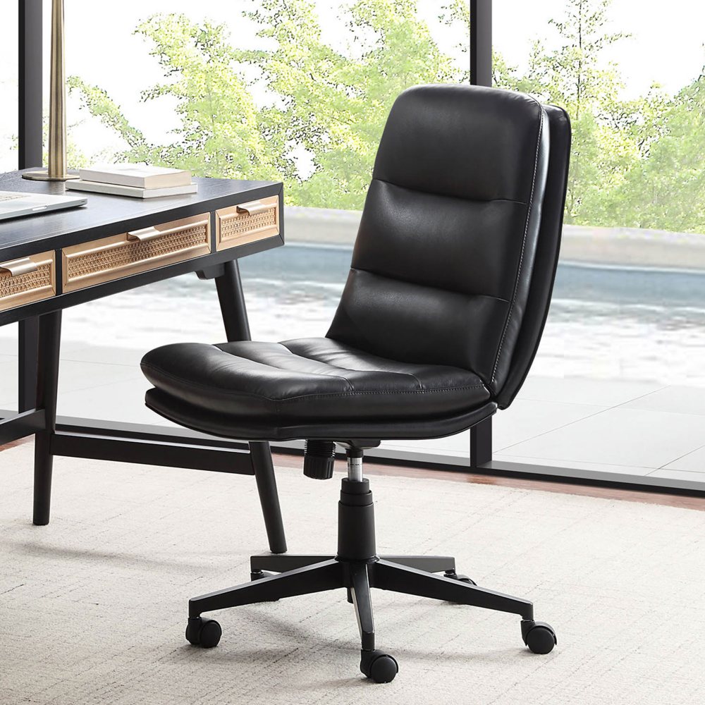 Serta Faux Leather Armless Task Chair