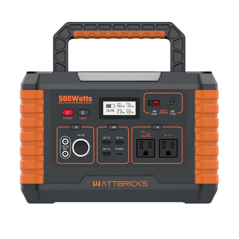 Wattbricks Energy Inc. MP500 Portable Power Station 500W Solar Generator
