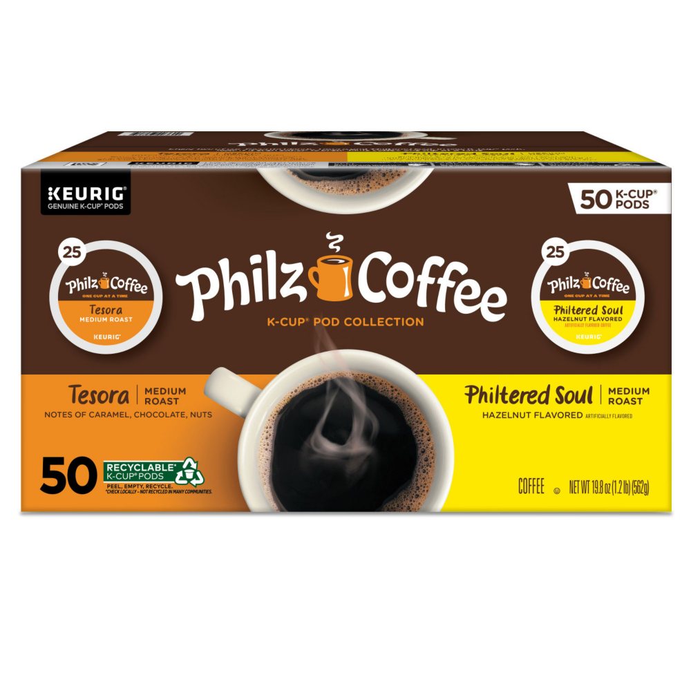 Philz Coffee Philtered Soul and Tesora Medium Roast K-Cup Pods, Variety Pack, 50 ct.