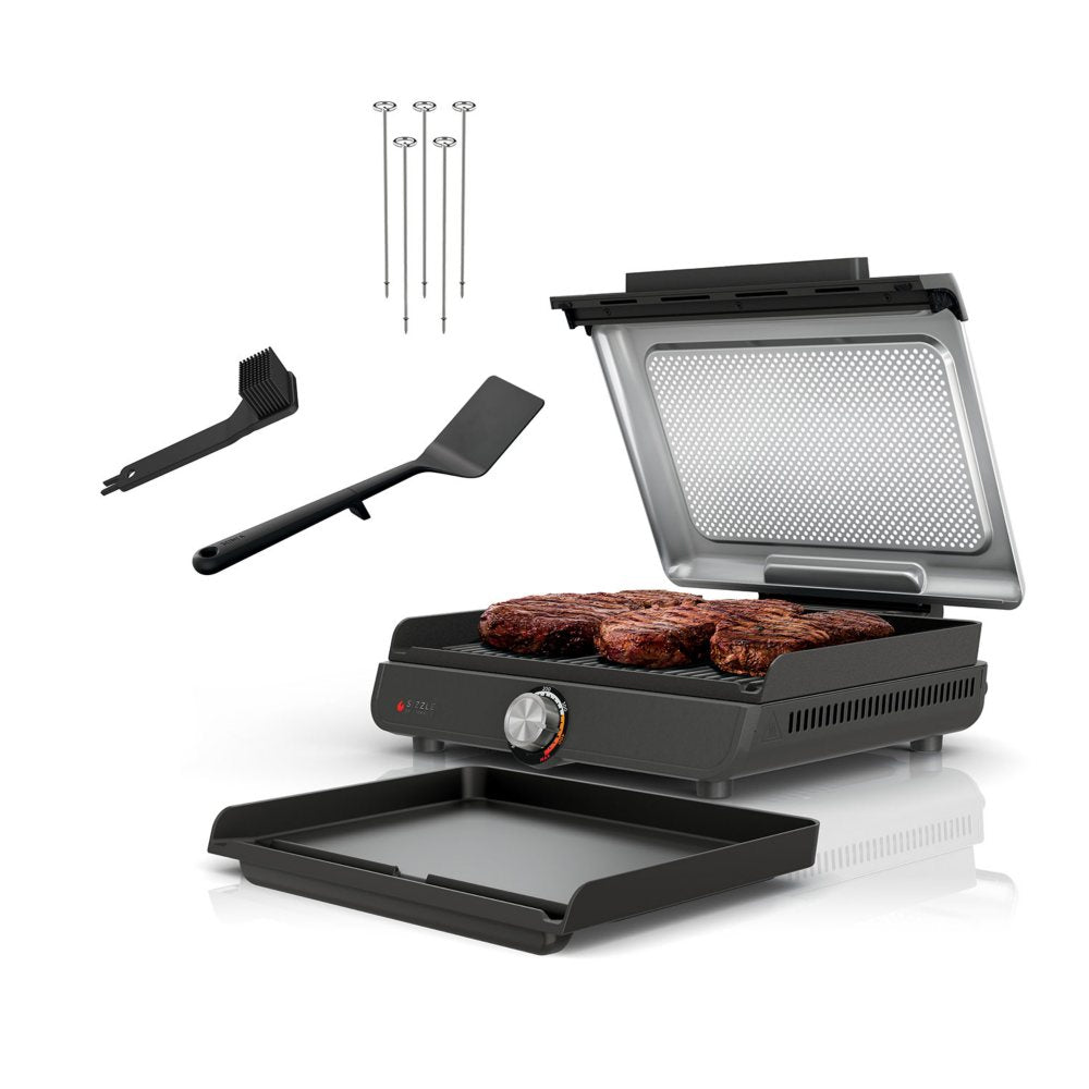 Ninja Sizzle Smokeless Indoor Grill & Griddle, Includes Grilling Accessories