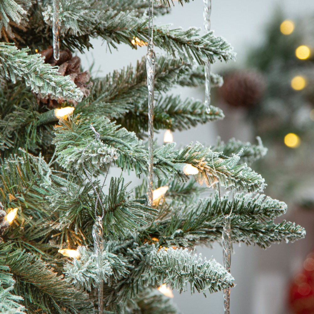 20ct Hanging Glass Icicle Ornaments, Set of 3