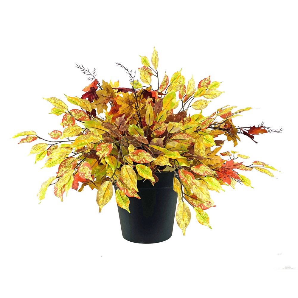 Faux 26" Autumn Mix Urn Filler in Black Plastic Pot