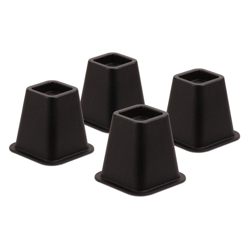 Black Square Bed Risers, 5-6", Set of 4