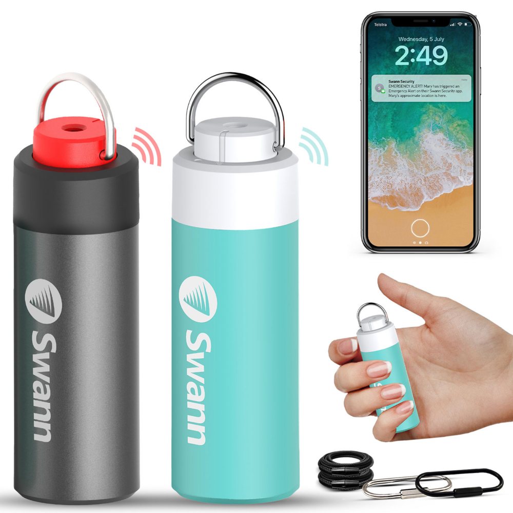 Swann ActiveResponse™ Smart Mobile Personal Safety Alarm 2-Pack with Free SMS Alerts and Loud Siren
