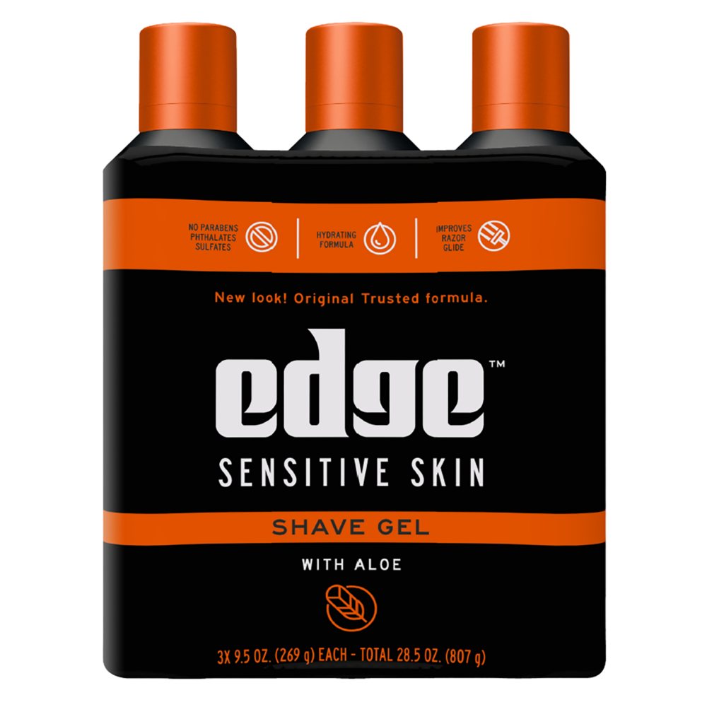 Edge Sensitive Skin Shaving Gel for Men, 9.5 oz., 3 pk.