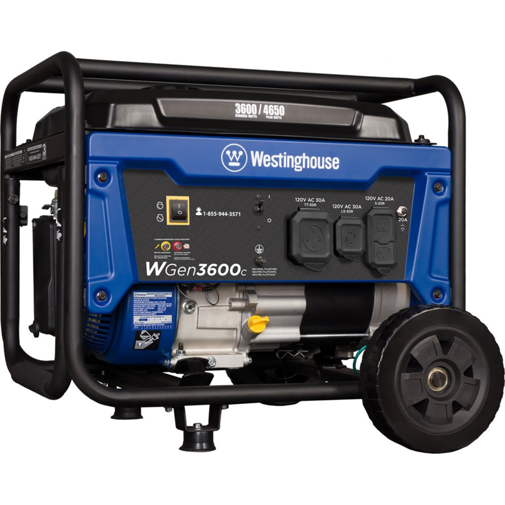 Westinghouse WGen3600c 3600 Rated Watts 4650 Surge Watts Portable Generator