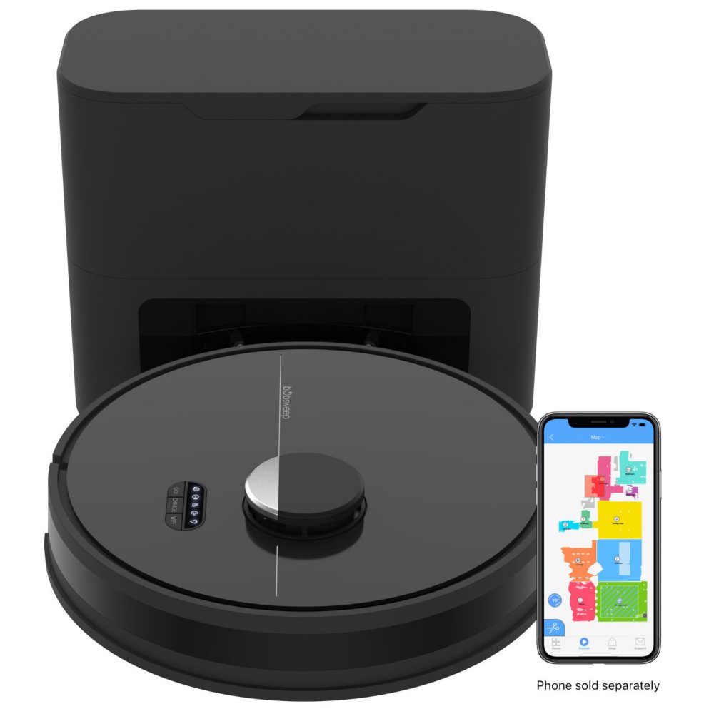 Dustin Self-Emptying Robot Vacuum and Mop, with 100-day Dock and Patented Navigation, Wi-Fi Connected