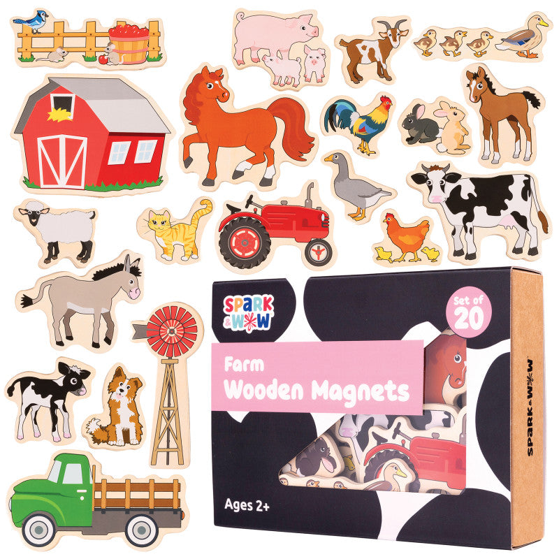 Wooden Magnets Farm 20/St (Pack of 6)