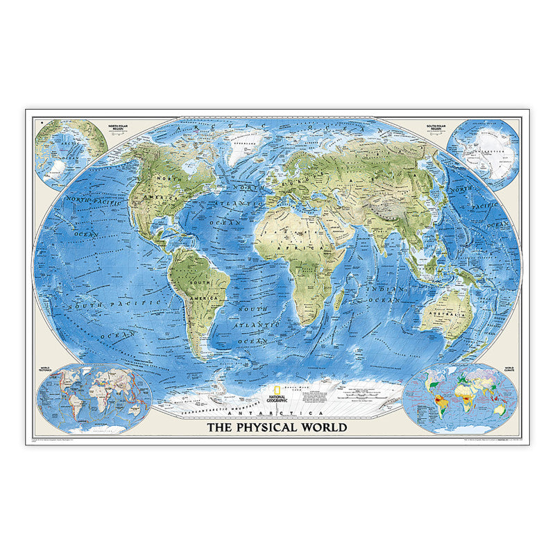 World Physical Map Laminated