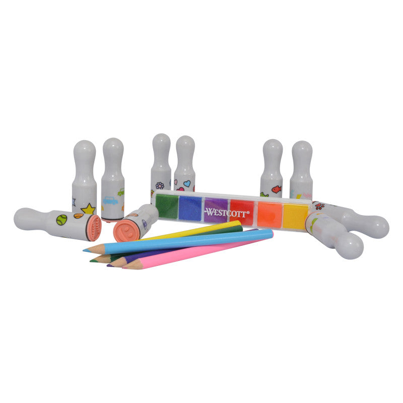 16-Piece Stamp Set with Pad & Color Pencils (Pack of 3)