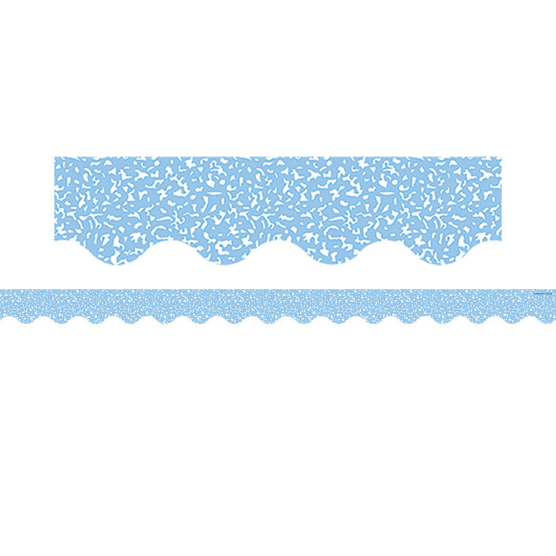 Composition Blue Scalloped Border (Pack of 10)