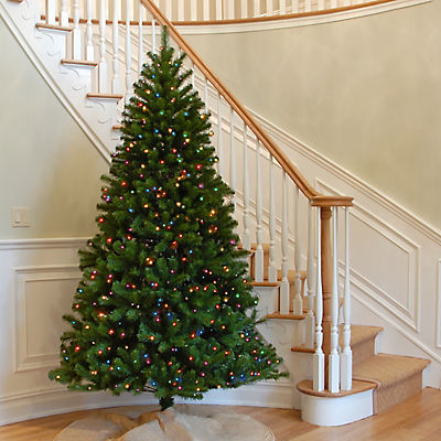 National Tree 7'6" Pre-Lit North Valley Spruce Hinged Tree - Multicolored