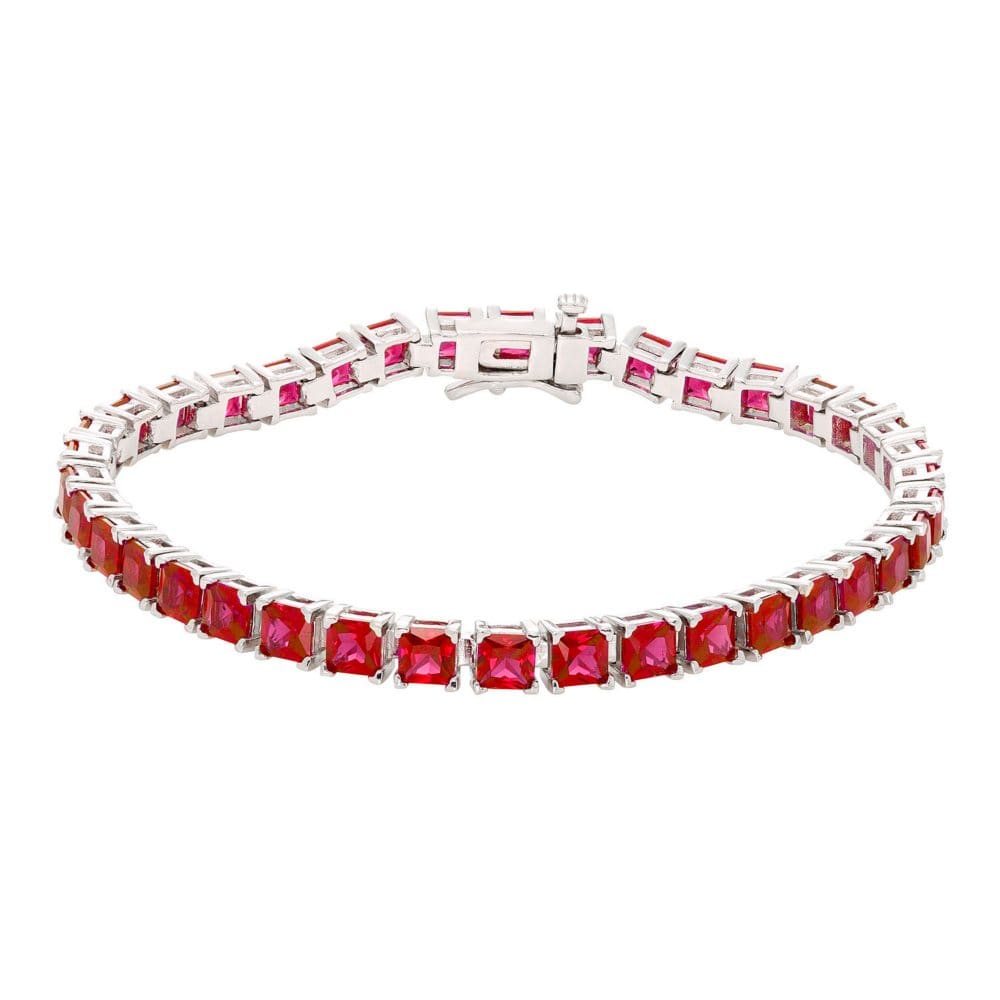 12 CT. T.W. Lab Ruby Bracelet in Sterling Silver - Ruby - ShelHealth
