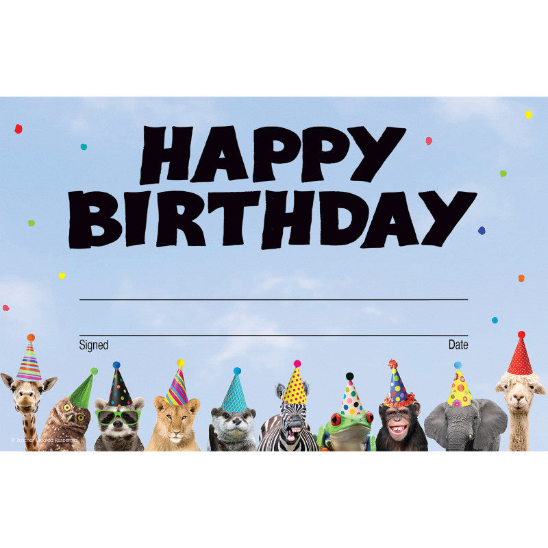 Happy Birthday Award Wild Animals (Pack of 10)