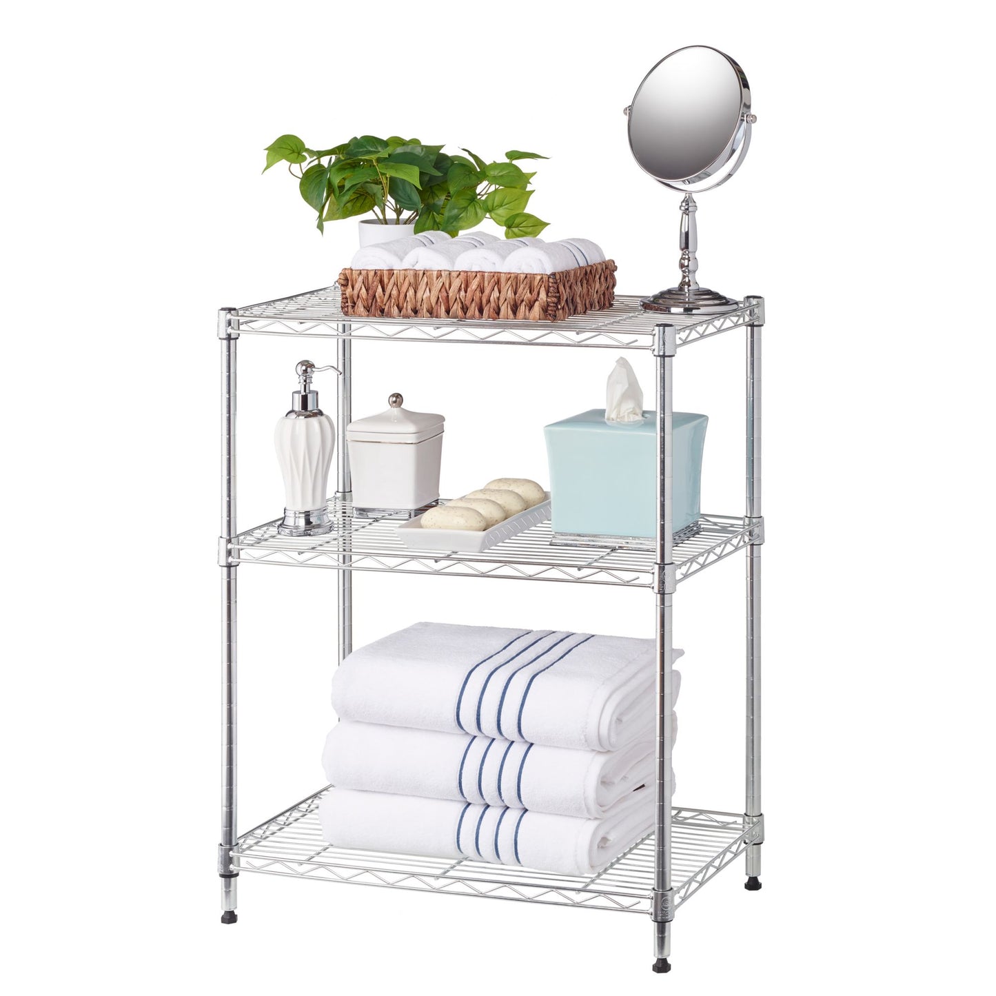 Home Storage Space 3-Tier Rack, 2 pk. - Chrome