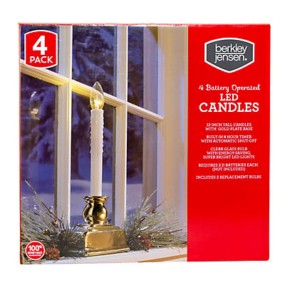 Berkley Jensen LED Window Candles, 4 pk.