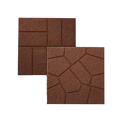 GroundSmart Brown Rubber Pavers, 6 pk.