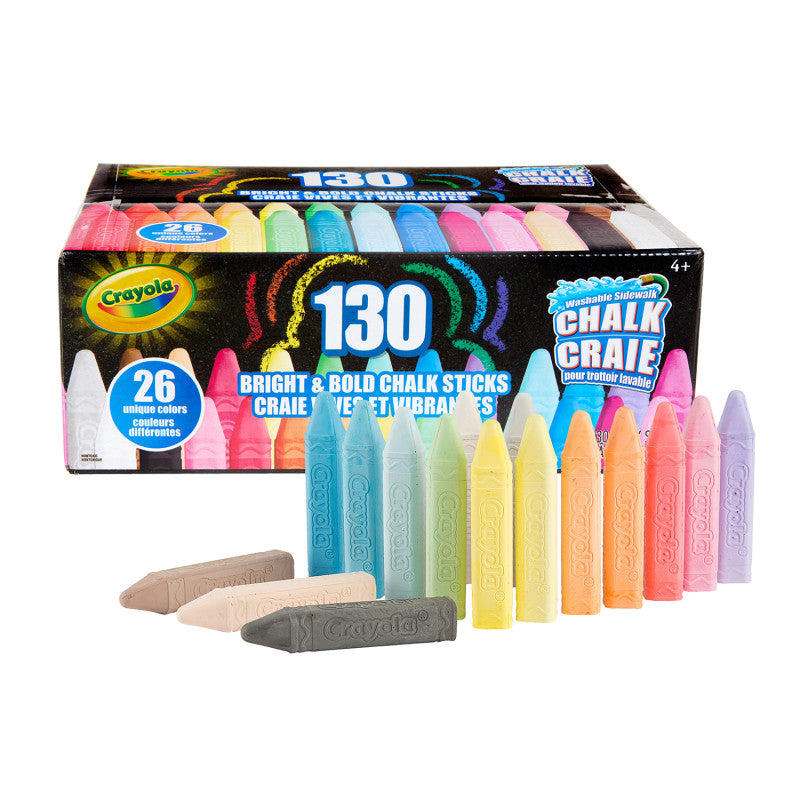 Washable Sidewalk Chalk 130Ct