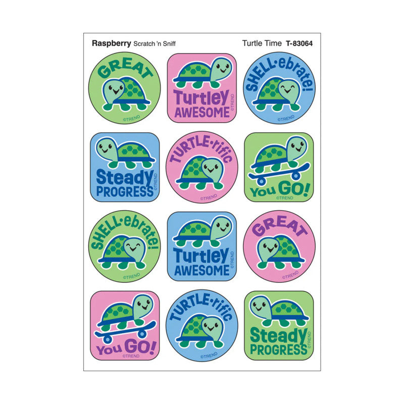 Stinky Stickers Raspberry Scent Turtle Time (Pack of 12)