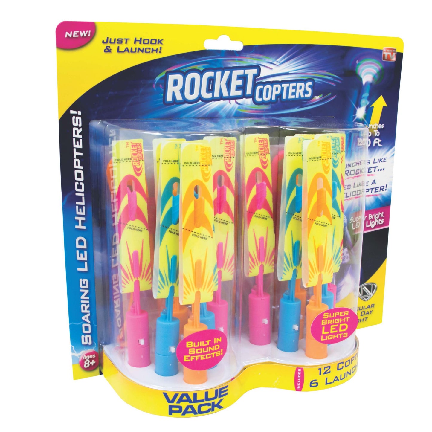 Rocket Copters Slingshot LED Helicopters, 2 pk.