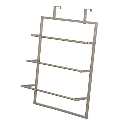 Honey-Can-Do 3-Tier Over-The-Door Steel Bathroom Towel Rack - Gray
