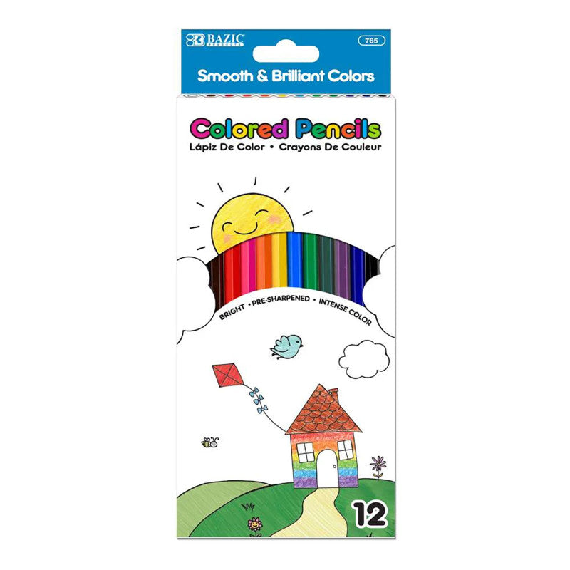 Bazic 12 Colored Pencils (Pack of 12)