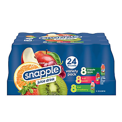 Snapple Juice Variety Pack, Recycled Plastic Bottles, 24 pk./20 fl. oz.