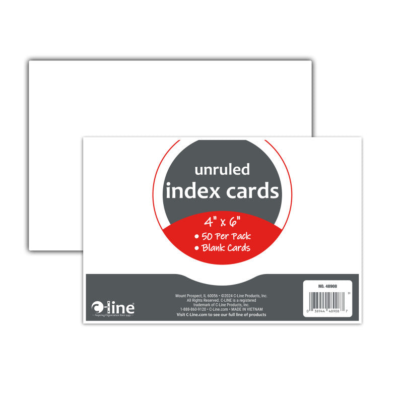 4X6 Index Cards White Unruled 50Ct (Pack of 12)