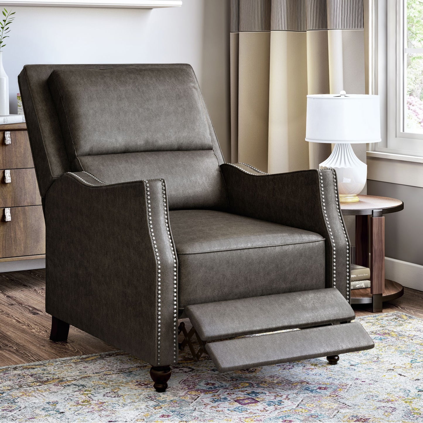 ProLounger Distressed Faux Leather Pushback Recliner