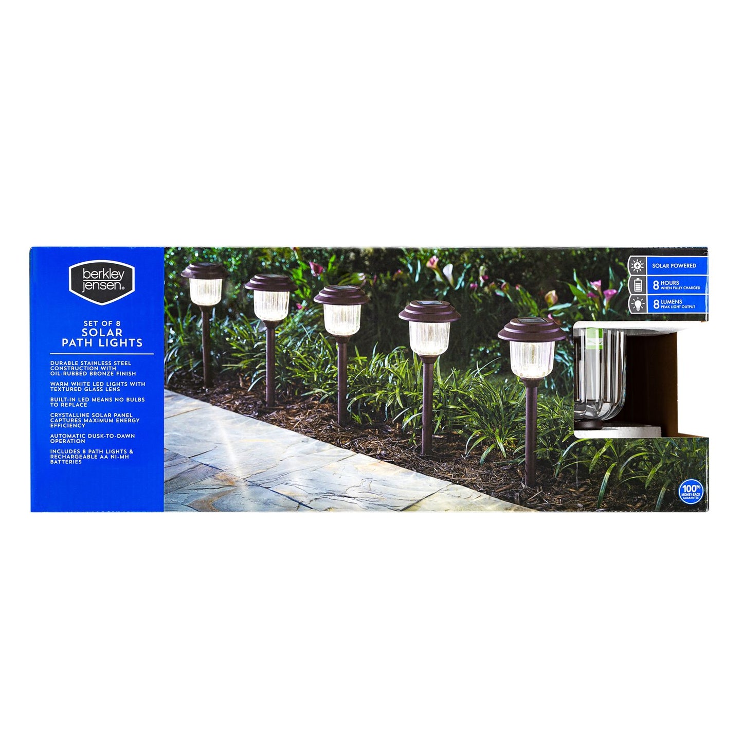 Berkeley Jensen 8-Lumen Solar Pathway Lights, 8 pk. - Oil-rubbed Bronze