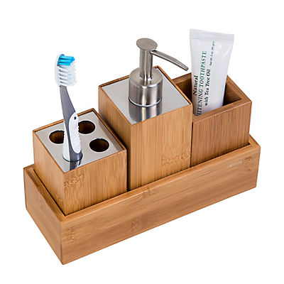 Honey-Can-Do 4-Pc. Bamboo Bathroom Set