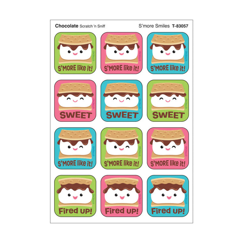 Stinky Stickers Chocolate Scent Smore Smiles (Pack of 12)