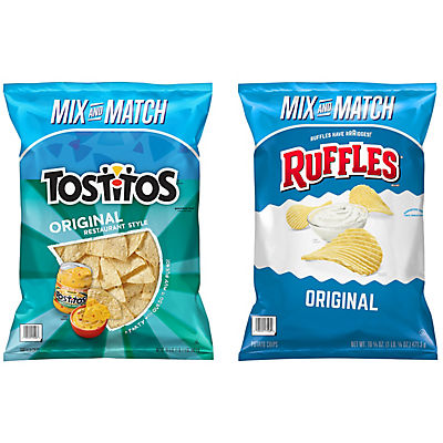 Tostitos Restaurant Style Tortilla Chips & Ruffles Regular Potato Chips, Pick n' Pack