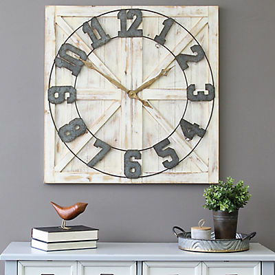 Stratton Home Decor Farmhouse Wall Clock - Rustic