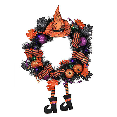 Berkley Jensen 24" Halloween Wreath with 8-Function LED Lights