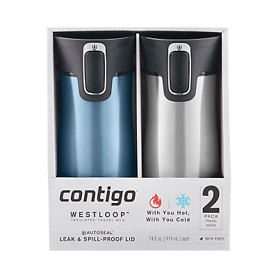 Contigo West Loop 14 Oz. Travel Mug, 2 pk. Dark Ice and Stainless Steel