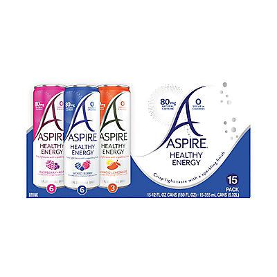 Aspire Healthy Energy Drink Variety Pack, 15 pk./12 fl. oz.