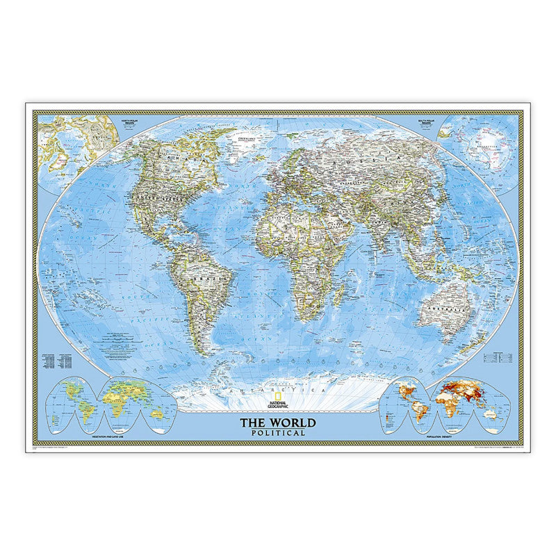 World Classic Map Enlarged Laminated